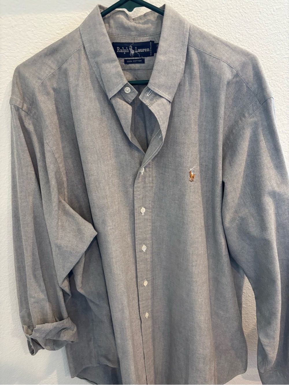 Ralph Lauren Light Gray Oxford Button-Down Shirt
